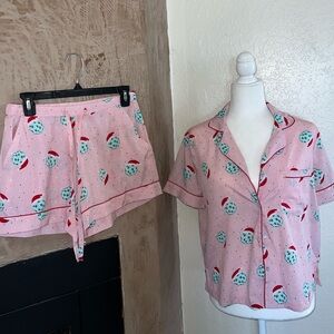 Jingles & Joy Christmas Pajama Set – Women’s Small, Pink Holiday PJs